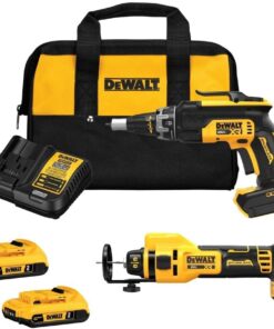 DEWALT DCK265D2 20-Volt Lithium-Ion Cordless Brushless Screwgun and Cut-Out Combo Kit with (2) 2.0Ah Batteries, Charger and Bag