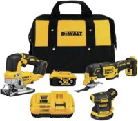 DEWALT DCK300P1 20V MAX XR Lithium-Ion Woodworking 3 Tool Combo Kit with Oscillating Tool, Jigsaw, 5 in. Random Orbital Sander