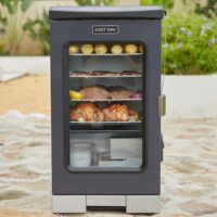 EAST OAK PES23001 30" Electric Smoker, Outdoor Smoker with Glass Door and Meat Thermometer, 725 Sq Inches of Cooking with Remote