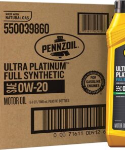 Pennzoil Ultra Platinum Full Synthetic 0W-20 Motor Oil, 1 Quart (6 Pack)