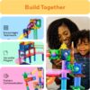 PicassoTiles 108pc 3-in-1 Marble Run Car Race Track Combo Magnetic Tiles PicassoToys Magnet Building Block Educational Construction Toy Playset