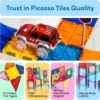 PicassoTiles 108pc 3-in-1 Marble Run Car Race Track Combo Magnetic Tiles PicassoToys Magnet Building Block Educational Construction Toy Playset