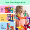 PicassoTiles 108pc 3-in-1 Marble Run Car Race Track Combo Magnetic Tiles PicassoToys Magnet Building Block Educational Construction Toy Playset