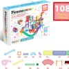PicassoTiles 108pc 3-in-1 Marble Run Car Race Track Combo Magnetic Tiles PicassoToys Magnet Building Block Educational Construction Toy Playset