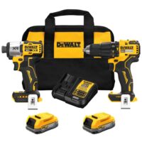 DEWALT DCK228E2 20V MAX 2-Tool Brushless Hammer Drill Power Tool Combo Kit with Soft Case (2-Batteries and Charger Included)