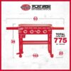 Char-Griller E8936 Flat Iron 4-Burner Liquid Propane Flat Top Grill