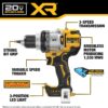 DEWALT DCD1007B XR 1/2-in 20-volt Max Variable Brushless Cordless Hammer Drill (Charger Not Included)