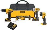 DEWALT DCK444C2 4-Tool 20-Volt Max Power Tool Combo Kit with Soft Case (2-Batteries and charger Included)