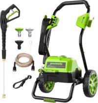 Greenworks GPW2000-1RB 2000 PSI 1.1-GPM Cold Water Electric Pressure Washer with 3 Spray Tips