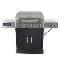 Master Forge GBC22483L Silver and Black/Stainless Steel and Powder Coated 4-Burner Liquid Propane Gas Grill with 1 Side Burner