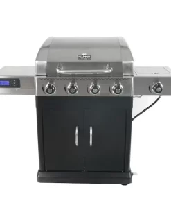 Master Forge GBC22483L Silver and Black/Stainless Steel and Powder Coated 4-Burner Liquid Propane Gas Grill with 1 Side Burner