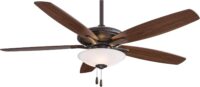 Minka Aire F522L-ORB Mojo 52-in Oil Rubbed Bronze with Medium Maple/Dark Walnut Blades Integrated LED Indoor Ceiling Fan with Light (5-Blade)