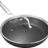 MsMk 11 Inch Nonstick Frying Pan with Lid，Titanium and Ceramic Nonstick skillet with lid, PFOA Free Non-Toxic