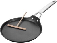 MsMk Crepe Pan with Spreader, 8 Inch Titanium and Ceramic Nonstick Flat Skillet Tortilla Egg Pan