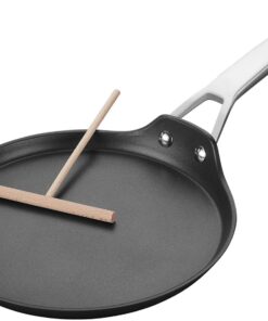 MsMk Crepe Pan with Spreader, 8 Inch Titanium and Ceramic Nonstick Flat Skillet Tortilla Egg Pan