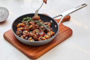 MsMk Nonstick Frying Pan, 12 InchTitanium and Diamond Non Stick Pan, Sturdy and Durable Skillet Nonstick