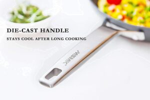 MsMk Nonstick Frying Pan, 12 InchTitanium and Diamond Non Stick Pan, Sturdy and Durable Skillet Nonstick