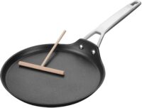 MsMk Crepe Pan with Spreader, 9 1/2 Inch Titanium and Ceramic Nonstick Flat Skillet Pancake Tawa Dosa Tortilla Pan