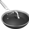 MsMk 12 1/2 inch Non Stick Frying Pan with Lid,Titanium and Ceramic Nonstick Large Skillet，Stay-Cool Handle,Scratch-resistant