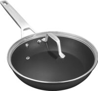 MsMk 12 1/2 inch Non Stick Frying Pan with Lid,Titanium and Ceramic Nonstick Large Skillet，Stay-Cool Handle,Scratch-resistant