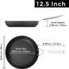 MsMk Nonstick Frying Pan, 12 1/2 Inch Titanium and Ceramic Nonstick Large Skillet Pan, Sturdy and Durable Skillet Nonstick