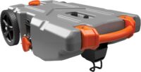 Camco 39004 Rhino 28-Gallon Portable Camper/RV Tote Tank - Features Large Heavy-Duty No-Flat Wheels & Built-In Gate Valve