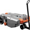 Camco 39005 Rhino 28-Gallon Portable Camper/RV Tote Tank - Features 2 Steerable No-Flat Front Wheels & Built-in Gate Valve