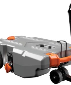 Camco 39005 Rhino 28-Gallon Portable Camper/RV Tote Tank - Features 2 Steerable No-Flat Front Wheels & Built-in Gate Valve
