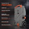 Camco 39005 Rhino 28-Gallon Portable Camper/RV Tote Tank - Features 2 Steerable No-Flat Front Wheels & Built-in Gate Valve