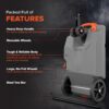 Camco 39005 Rhino 28-Gallon Portable Camper/RV Tote Tank - Features 2 Steerable No-Flat Front Wheels & Built-in Gate Valve
