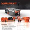 Camco 39005 Rhino 28-Gallon Portable Camper/RV Tote Tank - Features 2 Steerable No-Flat Front Wheels & Built-in Gate Valve