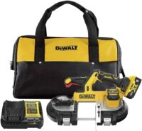 DEWALT DCS379P1 20V MAX XR Dual Trigger Bandsaw, Brushless Motor, Portable and Cordless, 3-3/8 Inch Cut Capacity, 5Ah Battery and Charger Included