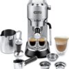 De'Longhi EC885M Dedica Arte Espresso Machine with Manual Milk Frother for Espresso, Capuccino, Latte, 35 Ounce Water Tank, Silver