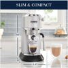 De'Longhi EC885M Dedica Arte Espresso Machine with Manual Milk Frother for Espresso, Capuccino, Latte, 35 Ounce Water Tank, Silver De'Longhi EC885M Dedica Arte Espresso Machine with Manual Milk Frother for Espresso, Capuccino, Latte, 35 Ounce Water Tank, Silver