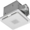 Homewerks 7130-13-BT 1.5-Sones 110-CFM White Decorative Lighted Bluetooth Compatibility Bathroom fan