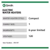 A.O. Smith E6-12C15SV Signature 100 12-Gallon Compact 6-year Warranty 1500-Watt 1 Element Point Of Use Electric Water Heater A.O. Smith E6-12C15SV Signature 100 12-Gallon Compact 6-year Warranty 1500-Watt 1 Element Point Of Use Electric Water Heater