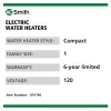 A.O. Smith E6-2P15SV Signature 100 2.5-Gallon Compact 6-year Warranty 1440-Watt 1 Element Point Of Use Electric Water Heater A.O. Smith E6-2P15SV Signature 100 2.5-Gallon Compact 6-year Warranty 1440-Watt 1 Element Point Of Use Electric Water Heater
