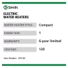 A.O. Smith E6-6C15SV Signature 100 Series 6-Gallon Compact 6-year Limited Warranty Point Of Use Electric Water Heater A.O. Smith E6-6C15SV Signature 100 Series 6-Gallon Compact 6-year Limited Warranty Point Of Use Electric Water Heater