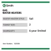 A.O. Smith G6-T3032NVR Signature 100 30-Gallon Tall 6-year Warranty 32000-BTU Natural Gas Water Heater