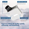 Broan-NuTone AER80CCTK CleanCover Bath Fan, 80 CFM, 0.7 Sone, with Selectable CCT LED Light, Energy Star, White