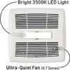 Broan-Nutone AE80BL InVent Series Single-Speed Fan with LED Light, Ceiling Room-Side Installation Bathroom Exhaust Fan Broan-Nutone AE80BL InVent Series Single-Speed Fan with LED Light, Ceiling Room-Side Installation Bathroom Exhaust Fan