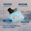 Broan SPK110RGBL 1.5-Sones 110-CFM White Decorative Lighted Bluetooth Compatibility Bathroom fan
