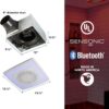 Broan SPK110RGBL 1.5-Sones 110-CFM White Decorative Lighted Bluetooth Compatibility Bathroom fan