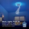 Broan SPK110RGBL 1.5-Sones 110-CFM White Decorative Lighted Bluetooth Compatibility Bathroom fan