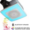 Broan SPK110RGBL 1.5-Sones 110-CFM White Decorative Lighted Bluetooth Compatibility Bathroom fan