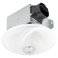 Delta Breez GBR100LED-DECOR GreenBuilder 1.5-Sones 100-CFM Chrome, brushed nickel, brushed bronze, and polished white Decorative Lighted Bathroom fan