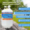 Flame King YSN330 30LB Empty LP Cylinder, OPD Valve Built-in Gauge Steel Empty Propane tank