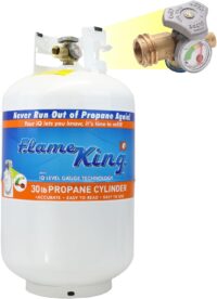 Flame King YSN330 30LB Empty LP Cylinder, OPD Valve Built-in Gauge Steel Empty Propane tank