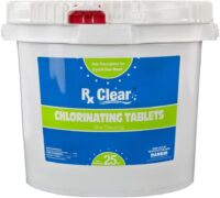 Rx Clear 3 Inch Stabilized Chlorine Tablets 25 Pounds | Individual Chlorinating Tabs for Sanitizing Swimming Pools