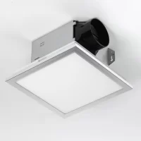 Utilitech 7115-02-CH Ventilation fan 1.5-Sones 100-CFM Chrome Decorative Lighted Bathroom fan (ENERGY STAR Certified)
